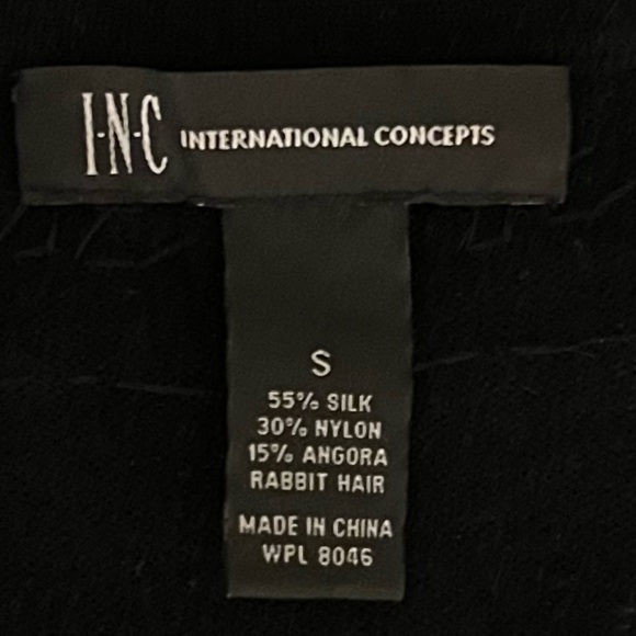 INC Silk/Angora Blend V-Neck Black Tunic with Black Gem Embellishments. Size S - Picture 13 of 13